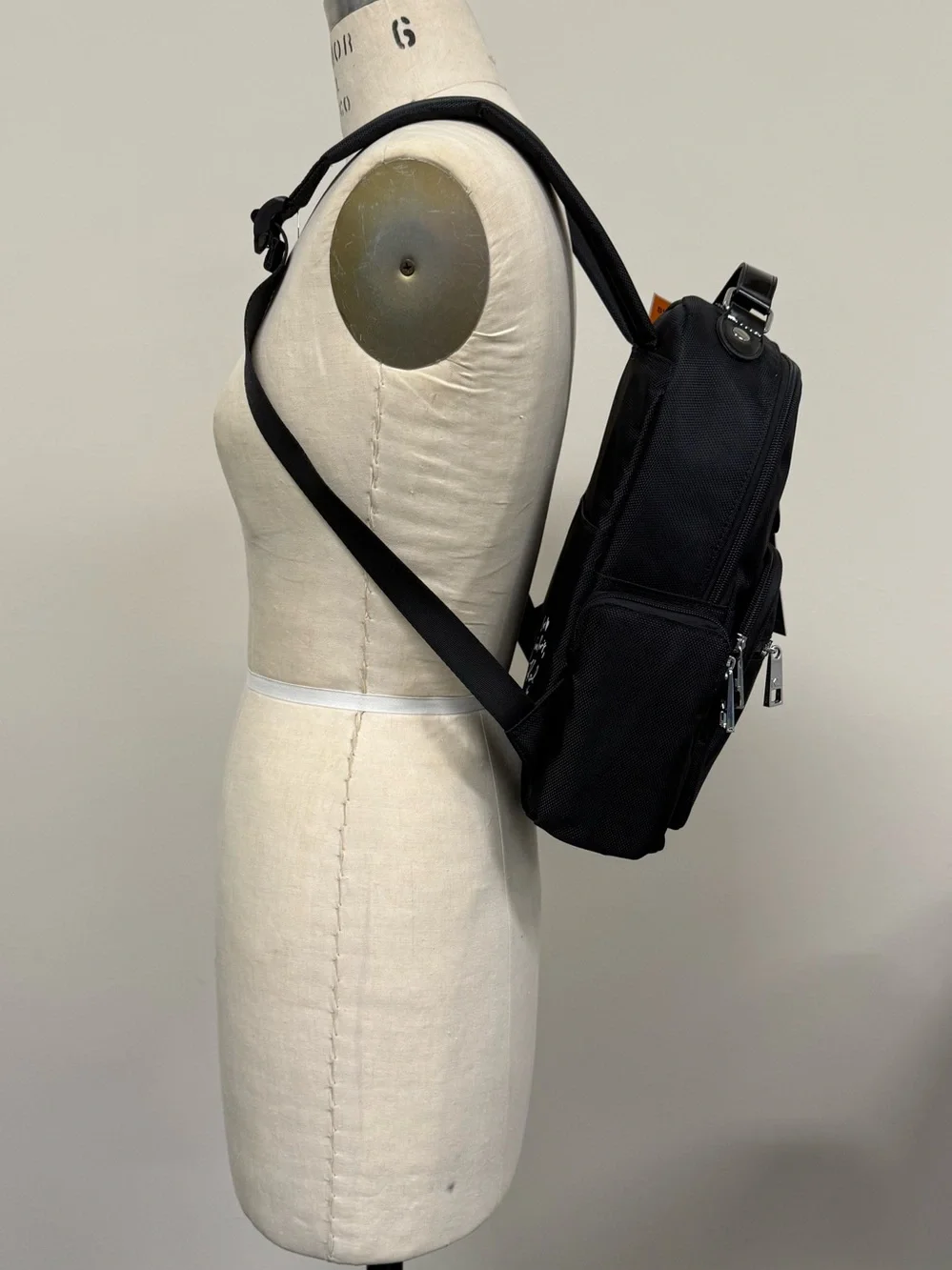 Karl Lagerfeld Travel Black Mini Backpack with Graphic “peekaboo” Lets go,  NWT